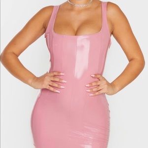 Vinyl mauve fitted dress . Size UK 4 USA 8.